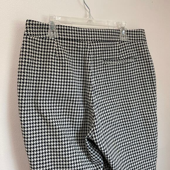 SÉZANE Clara Houndstooth Print High Rise 7/8 Trousers, Black/Ecru, FR40/US8 - Picture 8 of 12